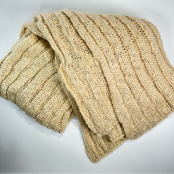 Pottery Barn chunky knit throw blanket ivory 50 x 75 - Picture 2 of 7